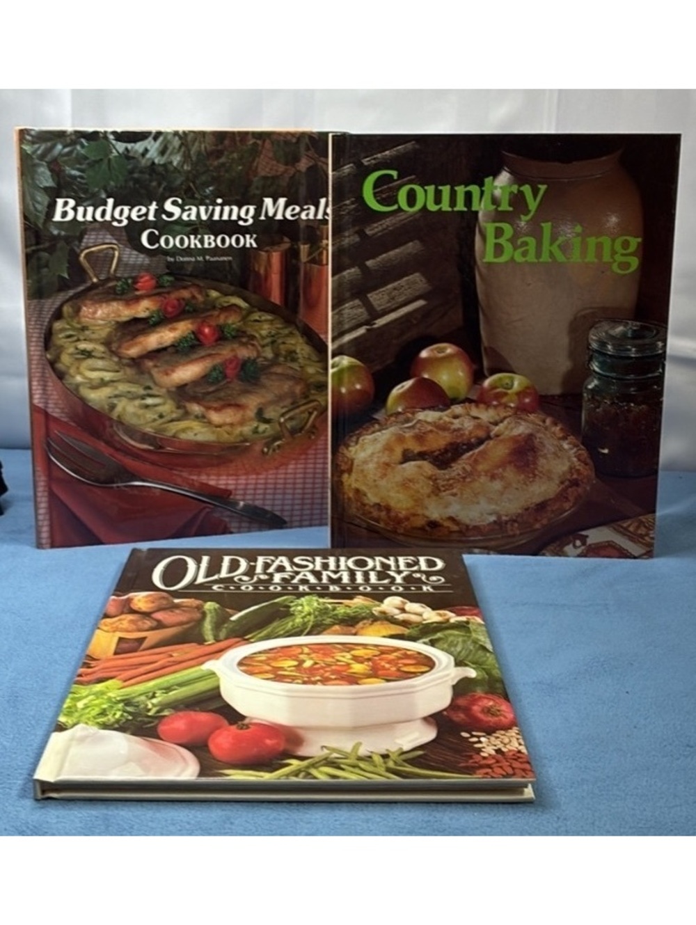 3 Cookbooks: Budget Meals, Country Baking, and Old-Fashioned Family Cookbook